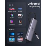 UGREEN USB-хаб UGREEN USB-C to 2*USB3.0+HDMI (4K@60Hz)+RJ45+SD&TF + PD port ...