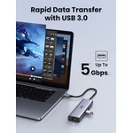 UGREEN USB-хаб UGREEN USB-C to 2*USB3.0+HDMI (4K@60Hz)+RJ45+SD&TF + PD port ...