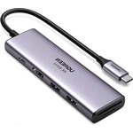 Разветвитель USB UGREEN 6 в 1 , 2 х USB 3.0, HDMI, TF/SD, PD (60384)