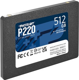 Фото 1/5 Твердотельный накопитель Patriot P220 512GB SATA3 2,5" , 550/500, 512GB, 3D