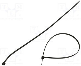 TOOCB030003601, Cable tie; L: 300mm; W: 3.6mm; polyamide; 180N; black; 100pcs.
