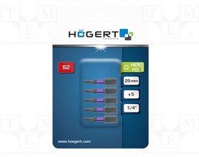 HT1S145, Насадка; шестигранная; HEX 3мм; Длина: 25мм; Монтаж: 1/4" (C6,3мм)