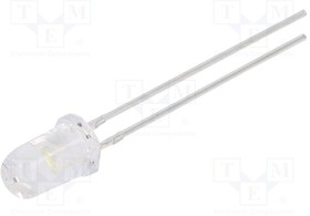 Фото 1/3 INL-5AW30, LED; 5mm; white; 6500?8500mcd; 30°; Front: convex; 2.8?3.8V; 95mW