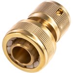 62-0310-F, Коннектор для шланга латунный, быстросъемный, 3/4", с аквастопом Профи