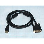 Шнур штекер HDMI-штекер DVI 19/29P, 1,5м, Au/пластик, черysq, фильтр ...