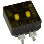 219-2MSTR, DIP Switches / SIP Switches 2 switch sections SPST