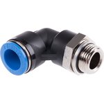 QSL-G3/8-12, QS Series Elbow Threaded Adaptor, G 3/8 Male to Push In 12 mm ...