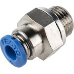 QS-G1/8-4, QS Series Straight Threaded Adaptor, G 1/8 Male to Push In 4 mm ...