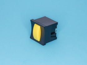 Фото 1/4 PSM2-0-Y-B, Кнопка мини без фиксации, желтая в черном корпусе