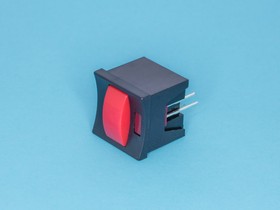 Фото 1/5 PSM2-1-R-B-R, Кнопка мини с фиксацией, красная в черном корпусе с красным индикатором