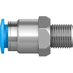 QS-1/8-8, QS Series Straight Threaded Adaptor, R 1/8 Male to Push In 8 mm ...