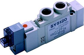 SY5120-5LOU-C6F-Q, 5/2 Pneumatic Solenoid Valve - Solenoid/Pilot G One-touch Fitting 6 mm SY5000 Series 24V dc