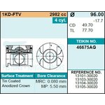 46675AG STD, Поршни (к-т 4шт) STD