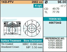 Фото 1/2 46675AG STD, Поршни (к-т 4шт) STD