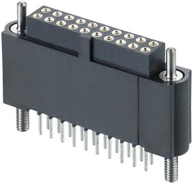 M80-4TE2005F3, Power to the Board 10+10 Pos. Female DIL Extended Vertical Throughboard Conn. Guide Pin