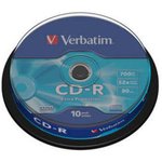 43437, Диск CD-R Verbatim 700 Mb, 52x, Cake Box (10), DL (10/200)