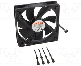 AK-FN120, Fan: DC; axial; 12VDC; 120x120x25mm; 32dBA; HDB; 600?1600rpm; black