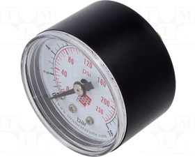 M40A.PL016G18, Манометр; Рабочее давление: 0-16бар; 40мм; Мат-л корп: пластик