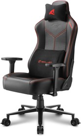 Фото 1/2 Sharkoon Skiller SGS30 чёрно-красное Игровое кресло (синтетическая кожа, регулируемый угол наклона, механизм качания)