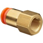 KQ2F03-35A, KQ2 Series Straight Threaded Adaptor, NPT 1/4 Female to Push In 5/32 ...