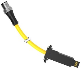 Фото 1/2 DELPE-81D, Sensor Cables / Actuator Cables Cordset A-Code M12 to LP-Custom Double Ended; 8-pin Straight Male; 8-pin Straight Male Connectors