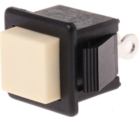 Фото 1/2 1415NC WHITE, 1400N Series Push Button Switch, Momentary, Panel Mount, SPDT, 250V ac