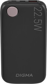 Фото 1/9 Мобильный аккумулятор Digma DGPF10B 10000mAh QC3.0/PD3.0 22.5W 3A USB-A/USB-C черный (DGPF10B22PBK)