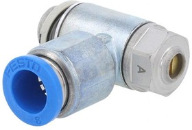 Фото 1/8 GRLA-1/8-QS-8-D, GRLA Series Tube Exhaust Valve, 8mm Tube Inlet Port x G 1/8 Male Outlet Port, 193145