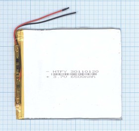 Аккумулятор универсальный 3x110x120 мм 3.8V 6500mAh Li-Pol (2 Pin)