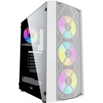 Powercase CMRMW-L4 Корпус Rhombus X4 White, Tempered Glass, Mesh ...