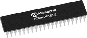 AT89LP51ED2-20PU, MCU - 8-bit 8051 CISC - 64KB Flash - 2.5V/3.3V/5V - 40-Pin PDIP W - Tube