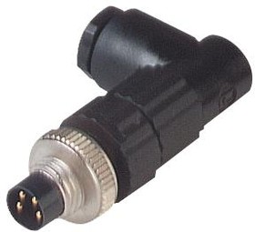 ELWIST 4008 V, Circular Connector, M8, Plug, Right Angle, Poles - 4, Pin Penetration, Cable Mount