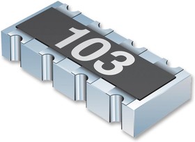 Фото 1/2 CAT16-47R0F4LF, Фиксированный резистор цепи, 47 Ом, Изолированный, 4 Resistors, 1206 [3216 Метрический], Вогнутый