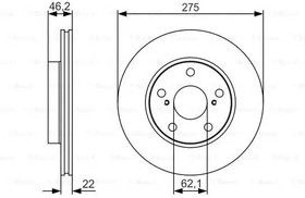 Фото 1/9 0 986 479 R97, 0 986 479 R97_диск тормозной передний!\ Toyota Auris/Corolla1.3/1.4/1.6 VVTi 07