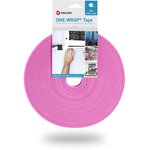 VEL-OW64109, Pink Hook & Loop Tape, 10mm x 25m