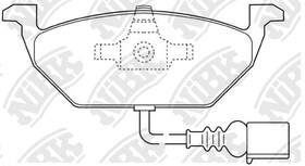 Фото 1/5 PN0148W, PN0148W-NIBK_!колодки дисковые п.\ Audi A3 1.6-1.9TD 96-03, Skoda Octavia 1.4/1.6 96-00 с датч. изн.