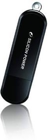 Фото 1/6 Флешка USB Silicon Power LuxMini 322 16ГБ, USB2.0, черный [sp016gbuf2322v1k]
