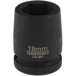920518N, 18mm, 1/2 in Drive Impact Socket Hexagon, 30 mm length