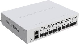 Фото 1/4 MikroTik Cloud Router Switch CRS310-1G-5S-4S+IN with 800 MHz CPU, 256 MB RAM, 4xSFP+, 5xSFP cages, 1xGBit LAN port, RouterOS L5, desktop cas