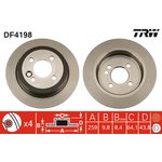 DF4198, Диск торм.зад.MINI R50, R53 1.4 03-06