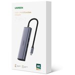 Разветвитель USB UGREEN 6 в 1 , 2 х USB 3.0, HDMI, TF/SD, PD (60384)