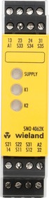 Фото 1/3 SNO 4062K-A-00C, Dual-Channel Emergency Stop Safety Relay, 24V ac/dc, 2 Safety Contacts