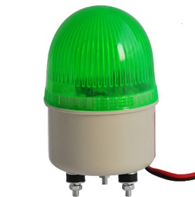 LTE5071J-12-G маяк светосигнальный D70 мм, LED, 12VDC, зеленый, мигающее свечение, зуммер, 3 шпильки М4