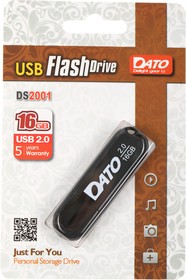 Фото 1/5 Флешка USB DATO DS2001 16ГБ, USB2.0, черный [ds2001-16g]
