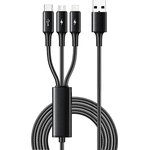 18-7075, Кабель USB 3в1 Type-С (6A), Lightning (2,4A), micro USB (3A) 1,2м ...