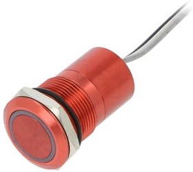 Фото 1/2 MC19MCRGR, Pushbutton Switches 19mm NormClsdAl Red Anodised Grn/Red LED