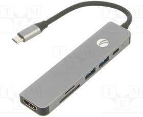 Фото 1/8 CU4371, Adapter; USB 3.0; nickel plated; 0.15m; black; 5Gbps; silver; PVC