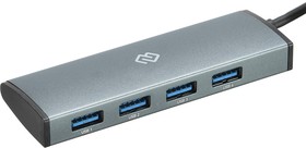 Фото 1/10 Разветвитель USB-C Digma HUB-4U3.0-UC-G 4порт. серый