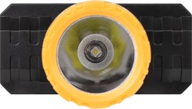 Фото 1/4 Фонарь налобный светодиодный ЭРА GA-802 аккумуляторный мощный яркий 2 режима желто-черный Б0055349
