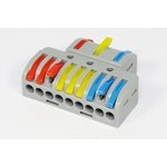 Клемма соединительная кабельная, 3C x9C, 0,08x4мм2, 32А, красный/желтый/синий, WAGO